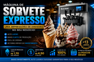 Máquina de sorvete expresso e lucro do negócio de sorvete expresso